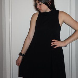 Black Mockneck Knit Tank Dress